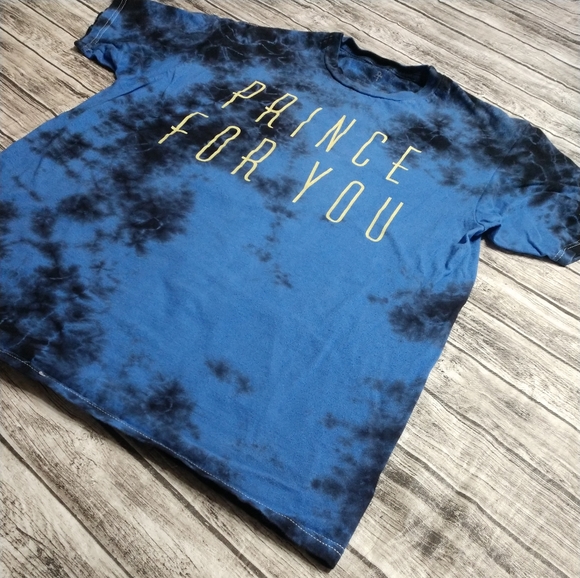 Men's Medium fits Women's Large PRINCE For You Black & Blue Tie Dye Acid Wash Sh - Picture 5 of 5